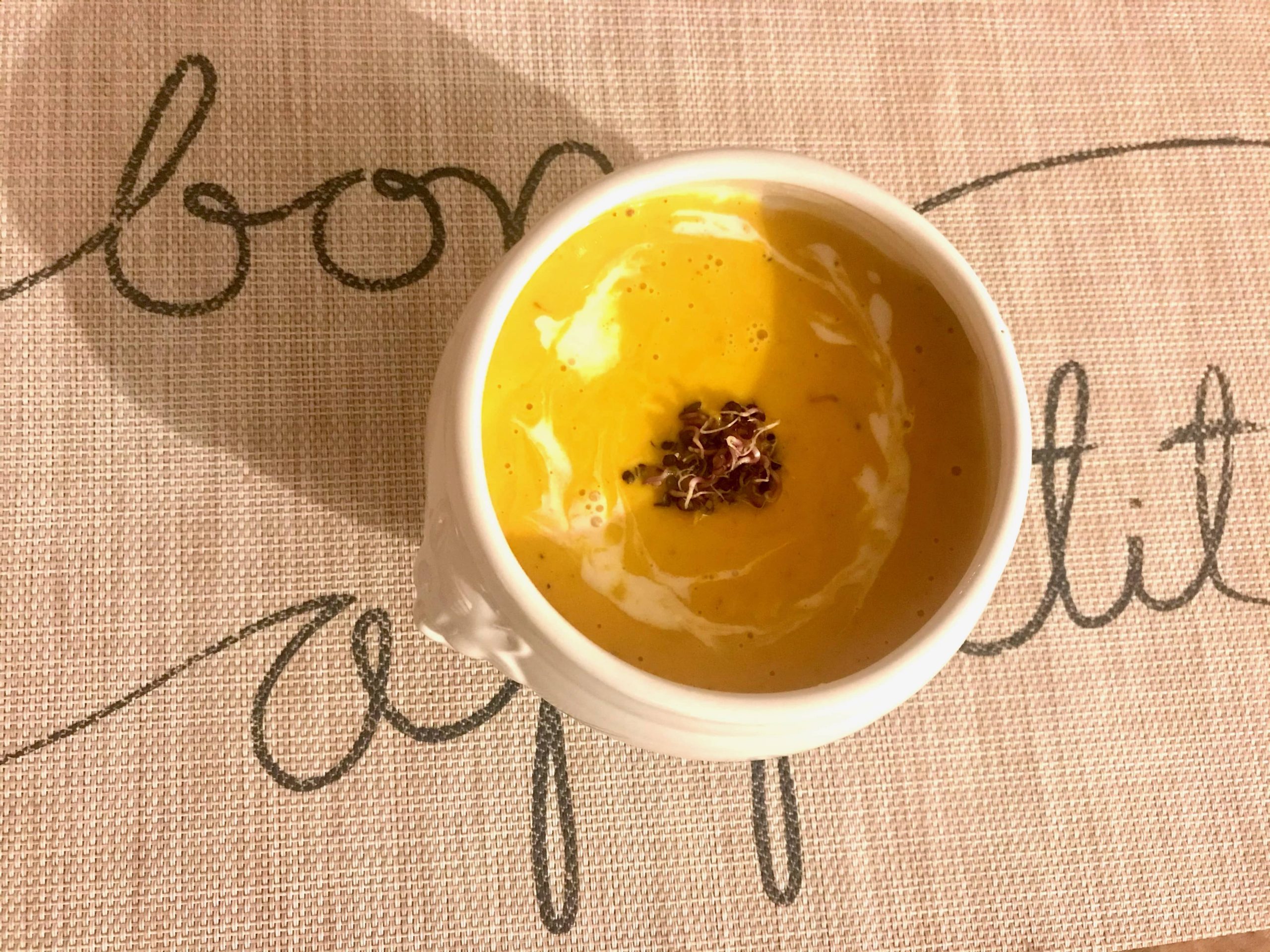 Soupe de Potimarron au lait de Coco